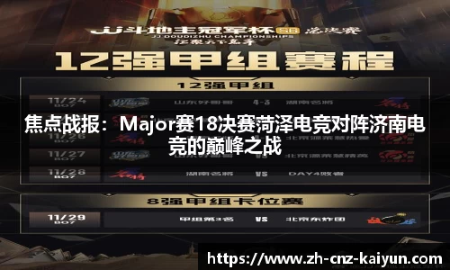 焦点战报：Major赛18决赛菏泽电竞对阵济南电竞的巅峰之战